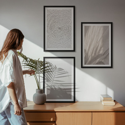 Įrėmintas triptikas Natūralios boho tekstūros