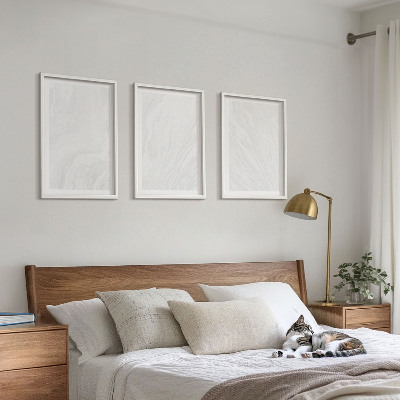 3 paveikslų rinkinys su rėmais Elegantiška marmurinė konstrukcija