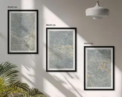 Žalias marmurinis dekoratyvinis akmuo įrėmintas triptikas