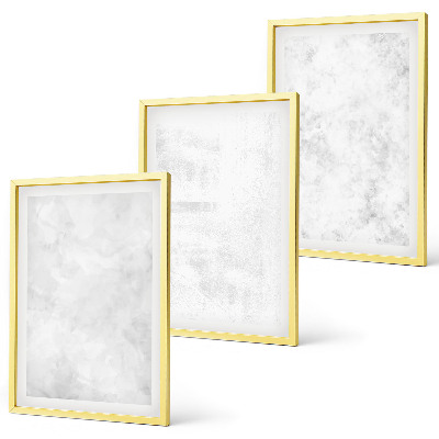 3 paveikslų rinkinys su rėmais Baltos dėmės minimalistinis fonas