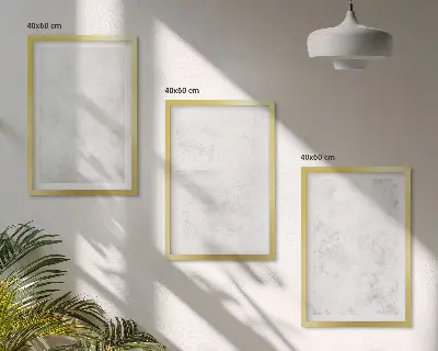Baltos dėmės minimalistinis fonas 3 paveikslų rinkinys su rėmais