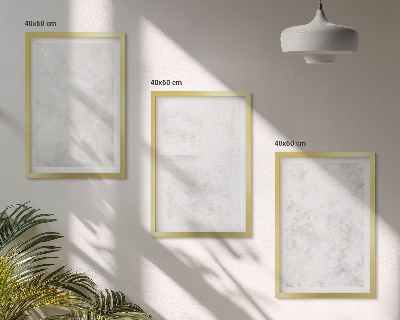3 paveikslų rinkinys su rėmais Baltos dėmės minimalistinis fonas