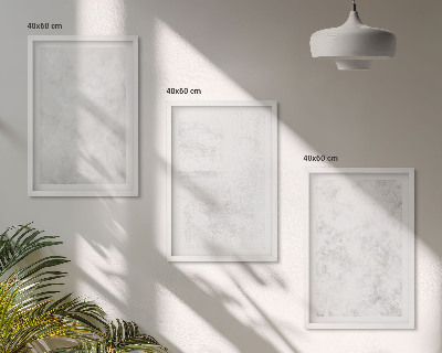 3 paveikslų rinkinys su rėmais Baltos dėmės minimalistinis fonas