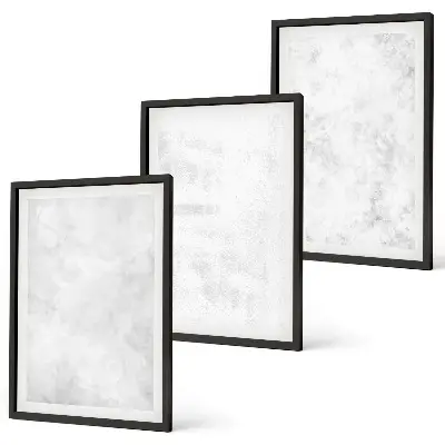Baltos dėmės minimalistinis fonas 3 paveikslų rinkinys su rėmais