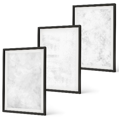 3 paveikslų rinkinys su rėmais Baltos dėmės minimalistinis fonas