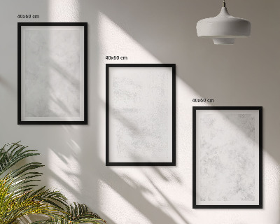 3 paveikslų rinkinys su rėmais Baltos dėmės minimalistinis fonas