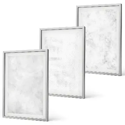 Baltos dėmės minimalistinis fonas 3 paveikslų rinkinys su rėmais