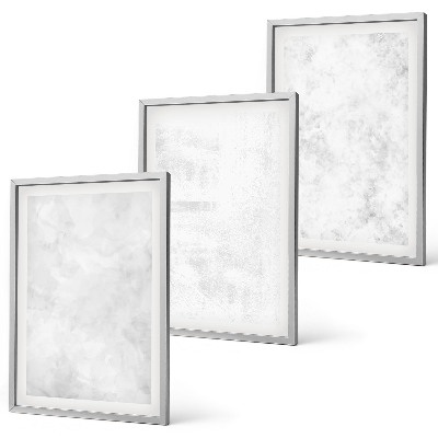 3 paveikslų rinkinys su rėmais Baltos dėmės minimalistinis fonas