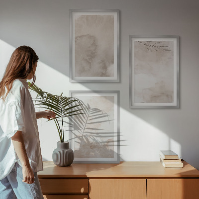 Įrėmintas triptikas Išsilieję boho akvareliniai dažai