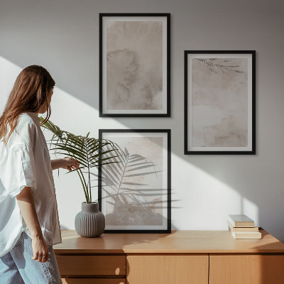 Įrėmintas triptikas Išsilieję boho akvareliniai dažai