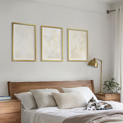 3 paveikslų rinkinys su rėmais Ryškios tekstūros dažų dizainas