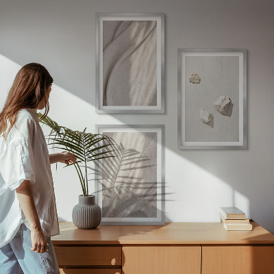 Įrėmintas triptikas Boho stiliaus struktūros stambūs planai