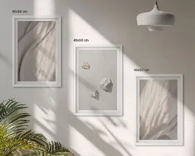 Įrėmintas triptikas boho stiliaus struktūros stambiu planu