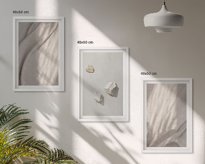 Įrėmintas triptikas Boho stiliaus struktūros stambūs planai
