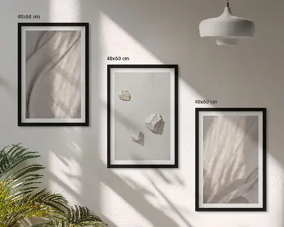 Įrėmintas triptikas boho stiliaus struktūros stambiu planu