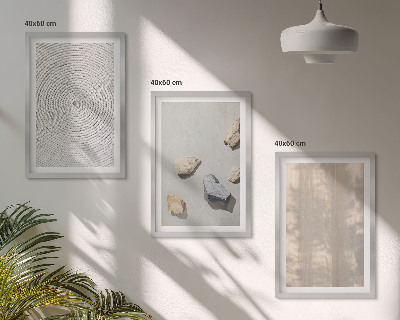 3 paveikslų rinkinys su rėmais Boho natūralių tekstūrų struktūros