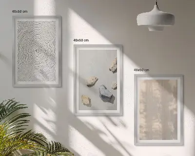 3 paveikslų rinkinys su rėmais boho stiliaus natūralių tekstūrų struktūros