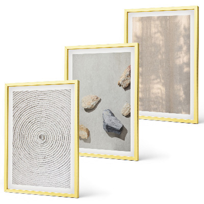 3 paveikslų rinkinys su rėmais Boho natūralių tekstūrų struktūros
