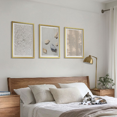 3 paveikslų rinkinys su rėmais Boho natūralių tekstūrų struktūros
