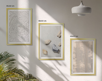 3 paveikslų rinkinys su rėmais Boho natūralių tekstūrų struktūros