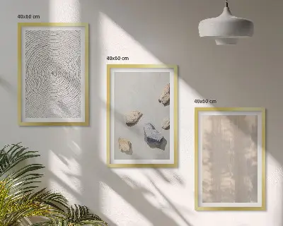 3 paveikslų rinkinys su rėmais boho stiliaus natūralių tekstūrų struktūros