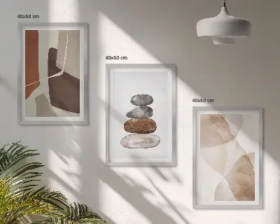 Modernus abstraktus paveikslas 3 paveikslų rinkinys su rėmais