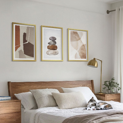 3 paveikslų rinkinys su rėmais Modernus abstraktus paveikslas