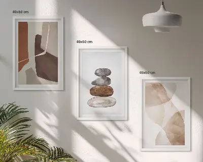 Modernus abstraktus paveikslas 3 paveikslų rinkinys su rėmais