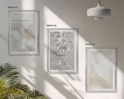 Abstraktus modernaus dizaino triptikas įrėmintas