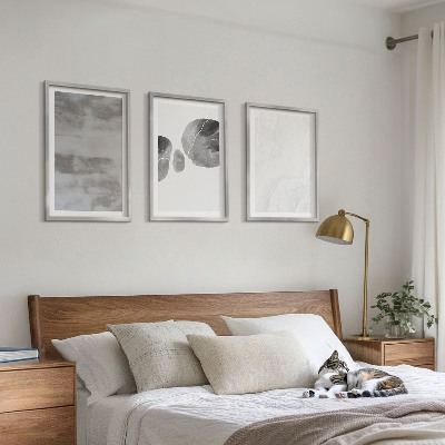 3 paveikslų rinkinys su rėmais Abstrakčios modernios struktūros