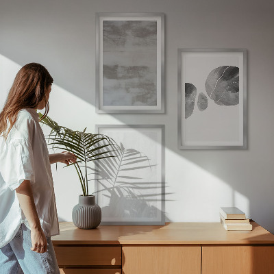 3 paveikslų rinkinys su rėmais Abstrakčios modernios struktūros