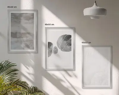 Abstrakčios modernios struktūros 3 paveikslų rinkinys su rėmais