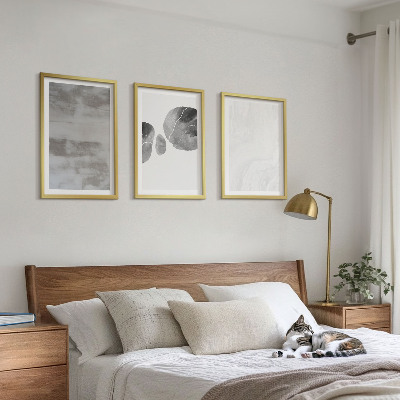3 paveikslų rinkinys su rėmais Abstrakčios modernios struktūros