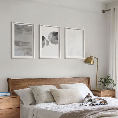 3 paveikslų rinkinys su rėmais Abstrakčios modernios struktūros