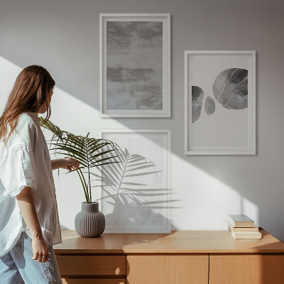 3 paveikslų rinkinys su rėmais Abstrakčios modernios struktūros
