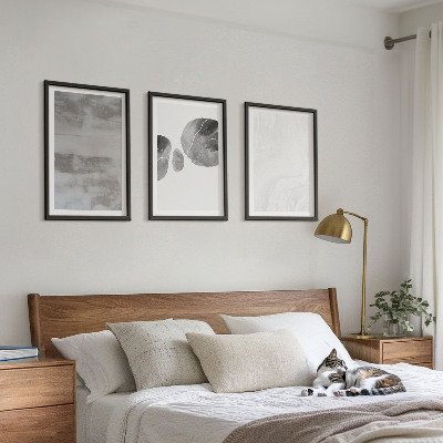 3 paveikslų rinkinys su rėmais Abstrakčios modernios struktūros