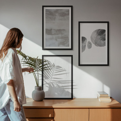3 paveikslų rinkinys su rėmais Abstrakčios modernios struktūros