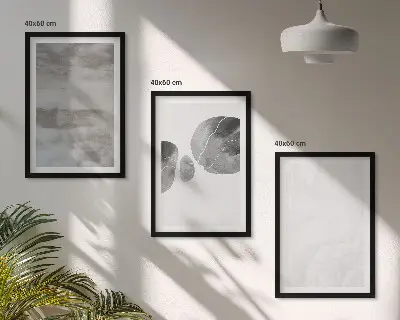 Abstrakčios modernios struktūros 3 paveikslų rinkinys su rėmais