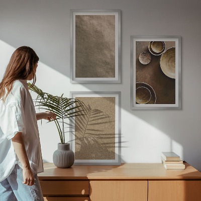 Įrėmintas triptikas Minimalistinės akmens konstrukcijos