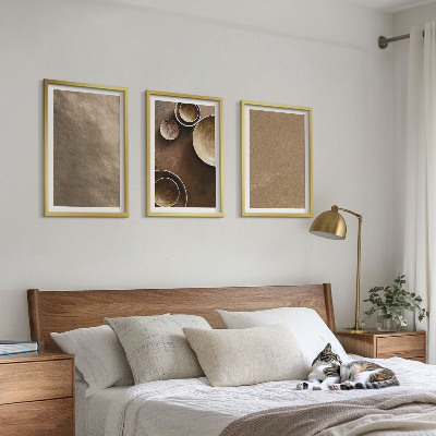 Įrėmintas triptikas Minimalistinės akmens konstrukcijos