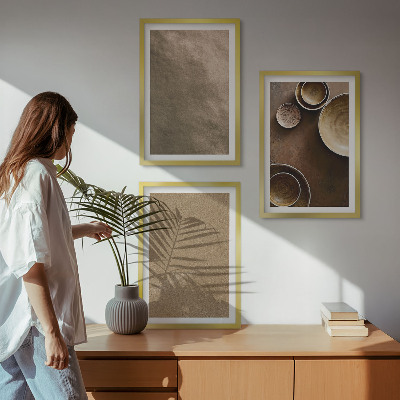 Įrėmintas triptikas Minimalistinės akmens konstrukcijos