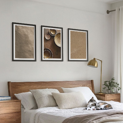 Įrėmintas triptikas Minimalistinės akmens konstrukcijos