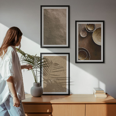 Įrėmintas triptikas Minimalistinės akmens konstrukcijos