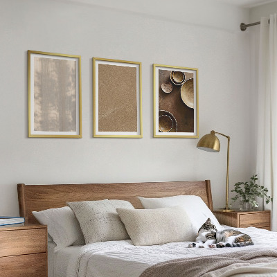 3 paveikslų rinkinys su rėmais Minimalistinės tekstūros struktūros