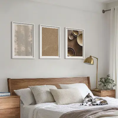 Minimalistinės tekstūros paveikslų rinkinys 3 dalių komplektas su rėmais