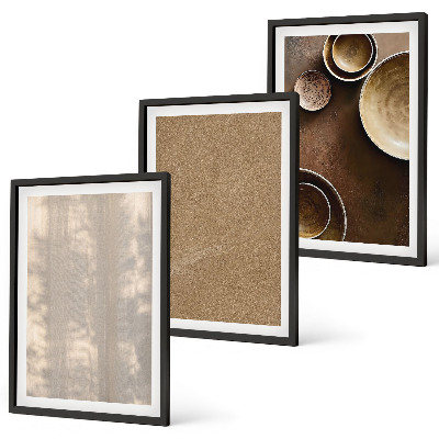3 paveikslų rinkinys su rėmais Minimalistinės tekstūros struktūros