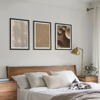 Minimalistinės tekstūros paveikslų rinkinys 3 dalių komplektas su rėmais