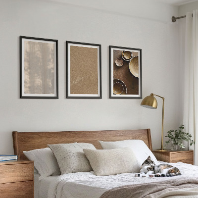 3 paveikslų rinkinys su rėmais Minimalistinės tekstūros struktūros