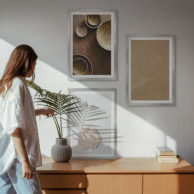 Įrėmintas triptikas Minimalistinės tekstūros ir spalvos