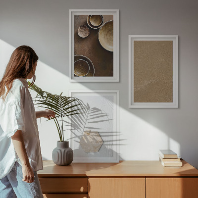 Įrėmintas triptikas Minimalistinės tekstūros ir spalvos